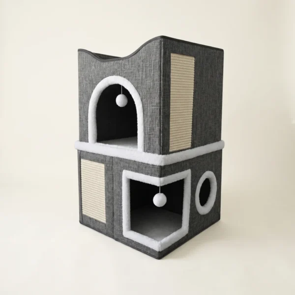 Casa modular de dos pisos para gato