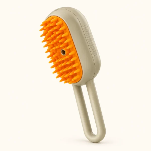 Cepillo vaporizador para mascotas con cabezal giratorio 360°