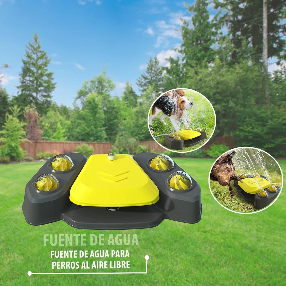 Fuente de agua a pedal negra con pedal amarillo