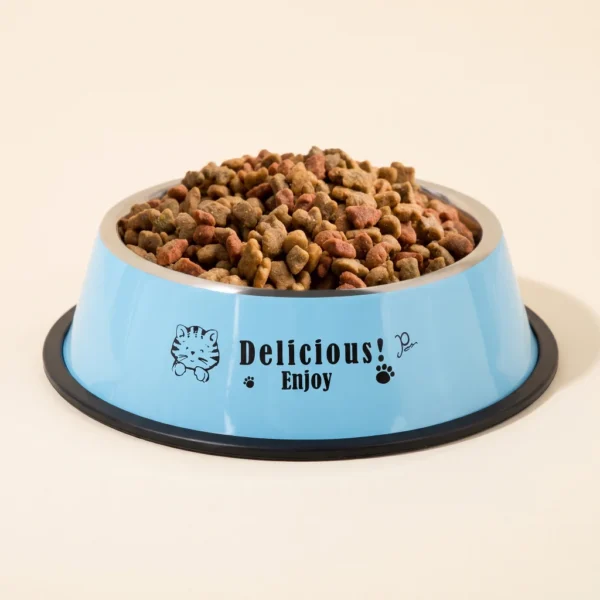 Plato grande de acero inoxidable para perro