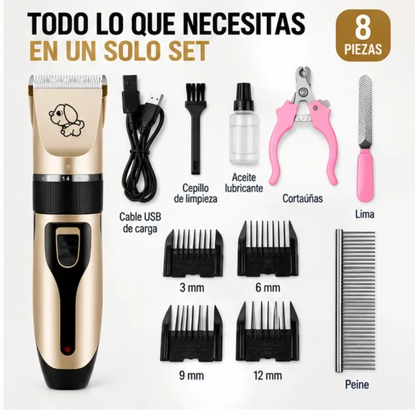 Set de peluquería para mascotas, 8 piezas — imagen 2