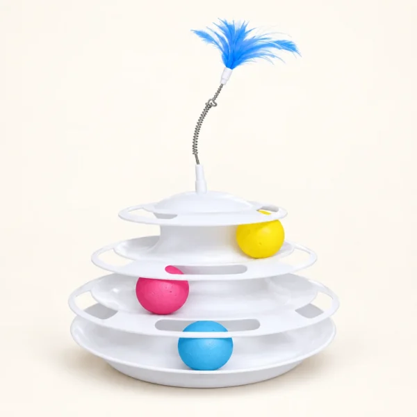Torre de bolas interactiva para gatos