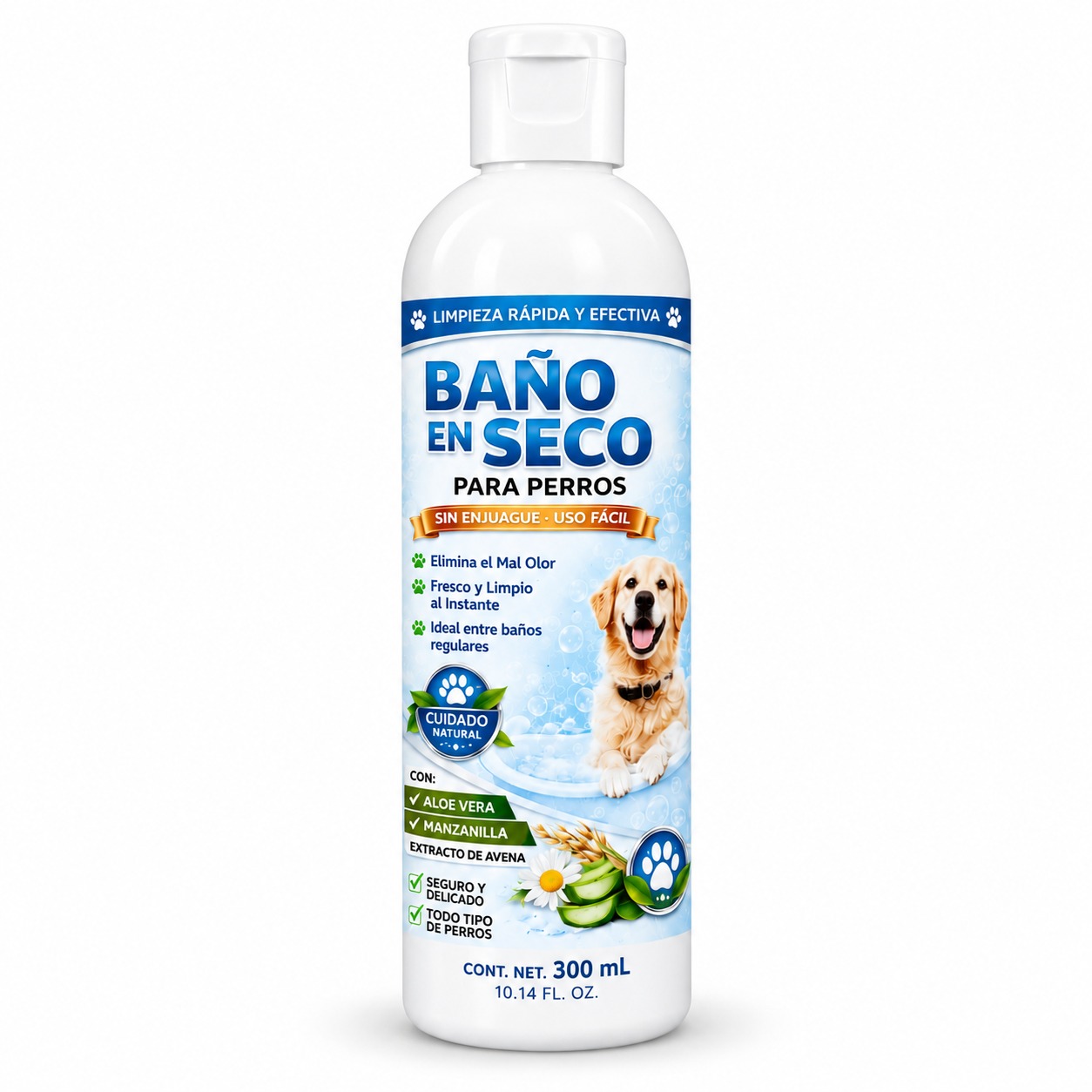 Frasco de baño en seco para perros de 300 ml