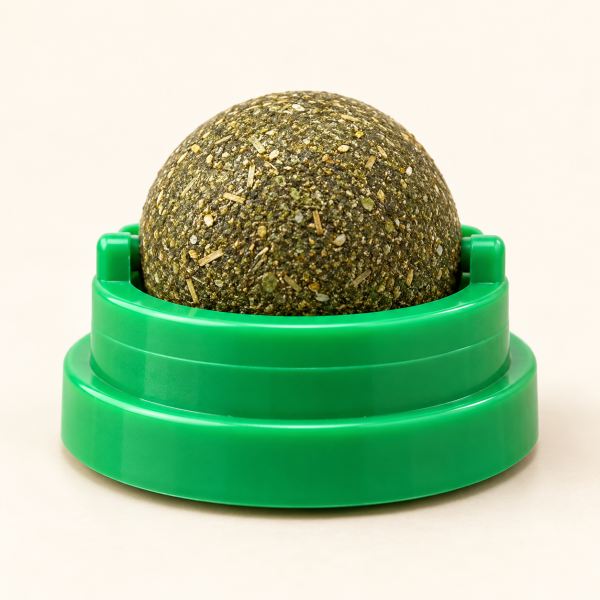 Bola de catnip con base verde