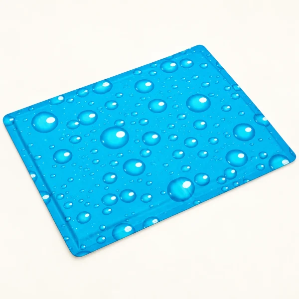 Colchoneta azul de gel refrescante con burbujas impresas